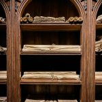 Manuscripts on old shelves